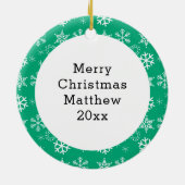 Personalisierter Cartoon Chibi Reindeer Weihnachte Keramik Ornament (Hinten)