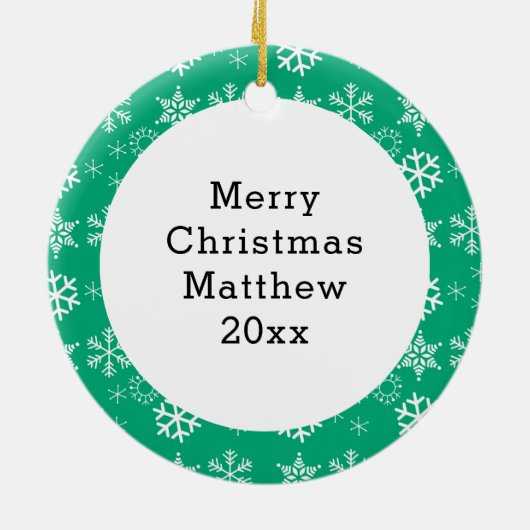 Personalisierter Cartoon Chibi Reindeer Weihnachte Keramik Ornament (Hinten)