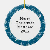 Personalisierter Cartoon Chibi Reindeer Weihnachte Keramik Ornament (Hinten)