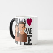 Personalisierter Cartoon Couple Tasse ideal zum Ge (Vorderseite Links)