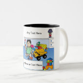 Personalisierter Cartoon für kleine Jungen Zweifarbige Tasse (VorderseiteRechts)