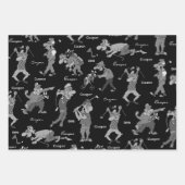 Personalisierter Cartoon Golfers Geschenkpapier Set (Vorderseite)