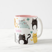 Personalisierter Cartoon Katze Tasse - Individuell (VorderseiteRechts)