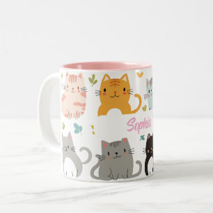 Personalisierter Cartoon Katze Tasse - Individuell