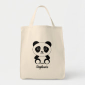 Personalisierter Cartoon Panda Bear Tragetasche (Vorne)