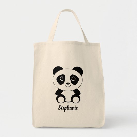 Personalisierter Cartoon Panda Bear Tragetasche (Vorne)