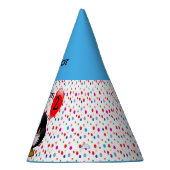 Personalisierter Cartoon Pinguin 2. Geburtstagsfei Partyhütchen (Rechts)