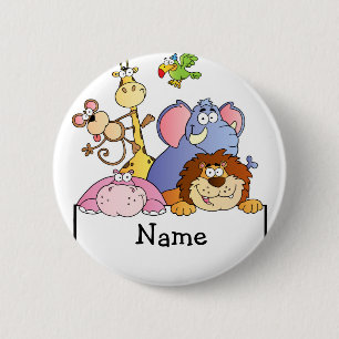 Personalisierter Cartoon ZOO Tiere ARK Button
