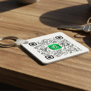 Personalisierter Cash App QR-Code Schlüsselanhänger