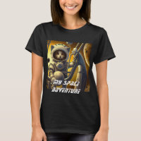 Personalisierter Cat Astronaut Illustrator T - Shi