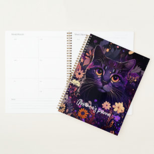 Personalisierter Cat Lover-Planer mit Lila Katze Planer