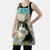 Personalisierter Cat Lovers Mama Vater Skriptname Schürze (InSitu)