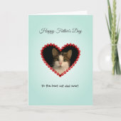 Personalisierter Cat Papa Foto Vathage Day Karte (Vorderseite)