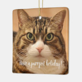 Personalisierter Cat Pet-Gedenkurlaub Keramikornament (Links)