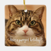 Personalisierter Cat Pet-Gedenkurlaub Keramikornament (Vorderseite)