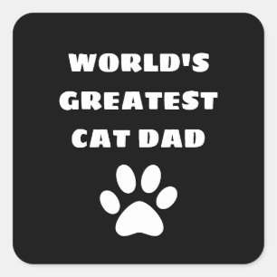 Personalisierter Cat-Vater mit dem größten Katzena Quadratischer Aufkleber