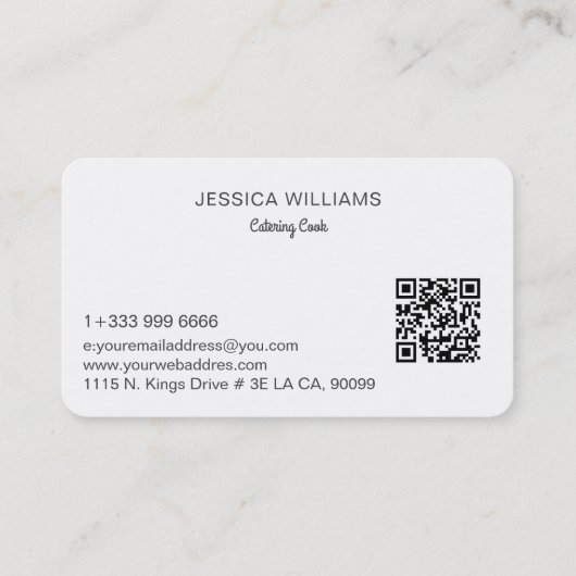 Personalisierter Catering Visitenkarte (Rückseite)