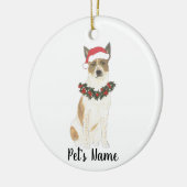 Personalisierter Cattledog Heeler (rot & weiß) Keramik Ornament (Links)