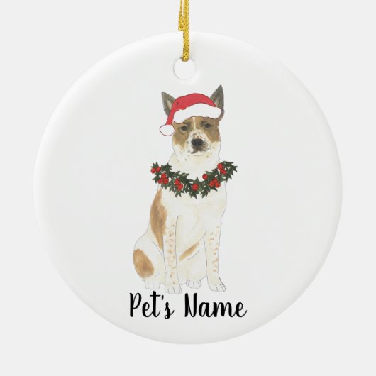 Personalisierter Cattledog Heeler (rot & weiß) Keramik Ornament (Hinten)