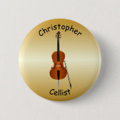 Personalisierter Cello-Entwurf Button (Vorderseite)