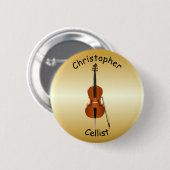 Personalisierter Cello-Entwurf Button (Vorne & Hinten)