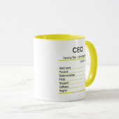 Personalisierter CEO Nutrition Facts, Nutrition Fa Tasse (VorderseiteRechts)