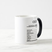 Personalisierter CEO Nutrition Facts, Nutrition Fa Verwandlungstasse (VorderseiteRechts)