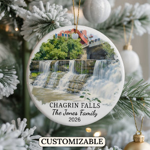 Personalisierter Chagrin Falls Weihnachtsschmuck,  Keramik Ornament