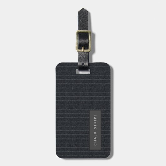 Personalisierter Chalk Strip Tweed Look Gepäckmark Gepäckanhänger (Vorderseite vertikal)