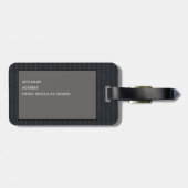 Personalisierter Chalk Strip Tweed Look Gepäckmark Gepäckanhänger (Rückseite horizontal)