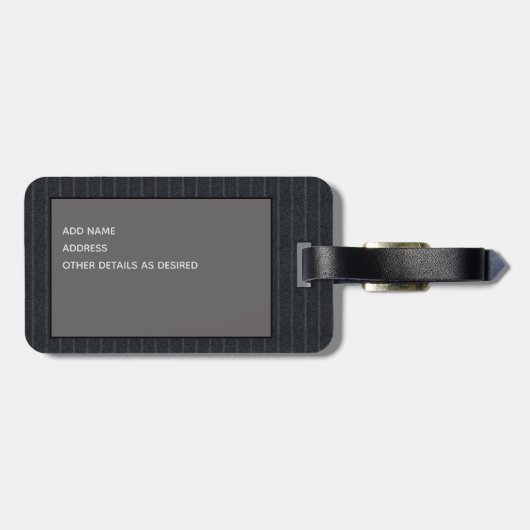 Personalisierter Chalk Strip Tweed Look Gepäckmark Gepäckanhänger (Rückseite horizontal)