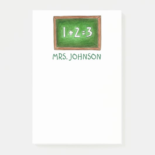 Personalisierter Chalkboard Slate Math School Lehr Post-it Klebezettel (Vorderseite)