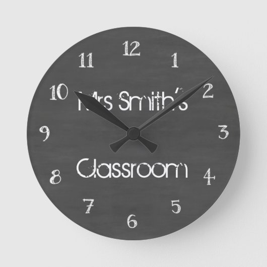 Personalisierter Chalkboard-Unterricht Runde Wanduhr (Vorderseite)
