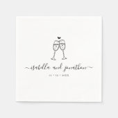 Personalisierter Champagner Toast Napkins Serviette (Vorderseite)