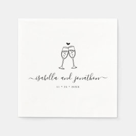 Personalisierter Champagner Toast Napkins Serviette