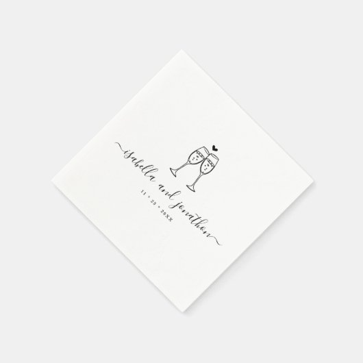 Personalisierter Champagner Toast Napkins Serviette (Ecke)