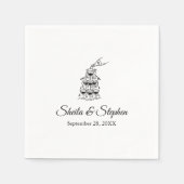 Personalisierter Champagnerturm Hochzeitscocktail Serviette (Vorderseite)