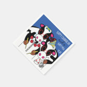 Personalisierter Chanukah Cocktail Napkins "Kühe" Serviette (Ecke)