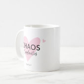 Personalisierter Chaos-Koordinator Pink-Kaffee-Tas Kaffeetasse (Vorderseite Links)