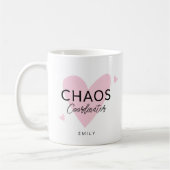 Personalisierter Chaos-Koordinator Pink-Kaffee-Tas Kaffeetasse (Links)