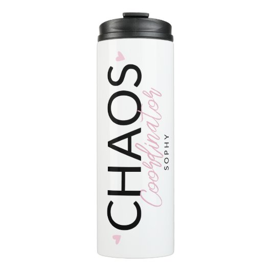 Personalisierter Chaos-Koordinator Thermosbecher (Vorderseite)