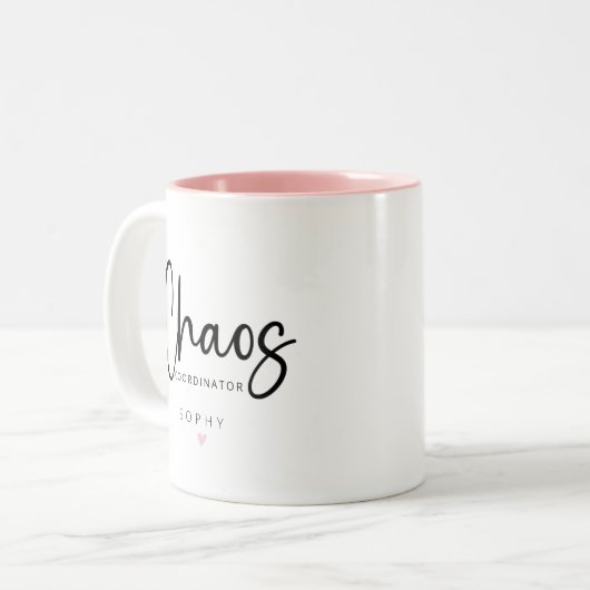 Personalisierter Chaos-Koordinator Zweifarbige Tasse (Vorderseite Links)