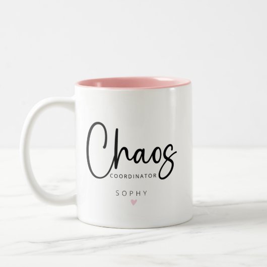 Personalisierter Chaos-Koordinator Zweifarbige Tasse (Links)