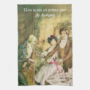 Personalisierter Charles Dickens Scrooge viktorian Geschirrtuch