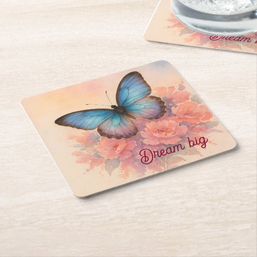 Personalisierter Charme Wasserfarbe Rosa Blume Chi Rechteckiger Pappuntersetzer (angewinkelt)