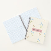Personalisierter charmvoller blauer Wildblumen-Dru Notizblock (Innenseite)