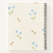 Personalisierter charmvoller blauer Wildblumen-Dru Notizblock (Rückseite)