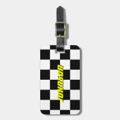 Personalisierter checkered gepäckanhänger (Vorderseite vertikal)