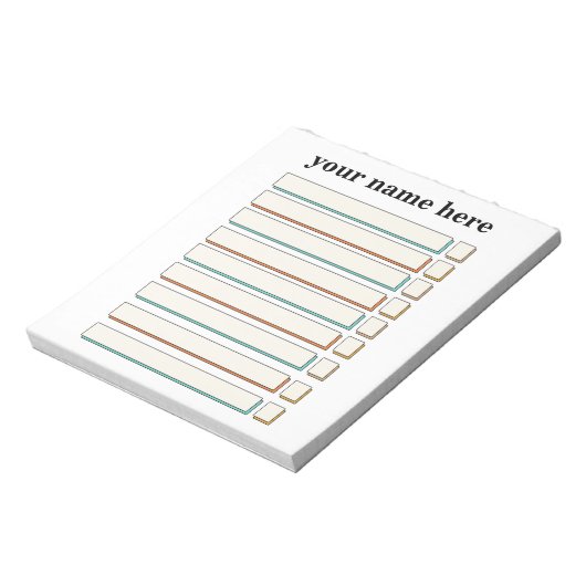 Personalisierter Checkliste-Plan Notepad Notizblock (Rotiert)