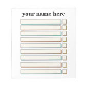 Personalisierter Checkliste-Plan Notepad Notizblock (Vorderseite)